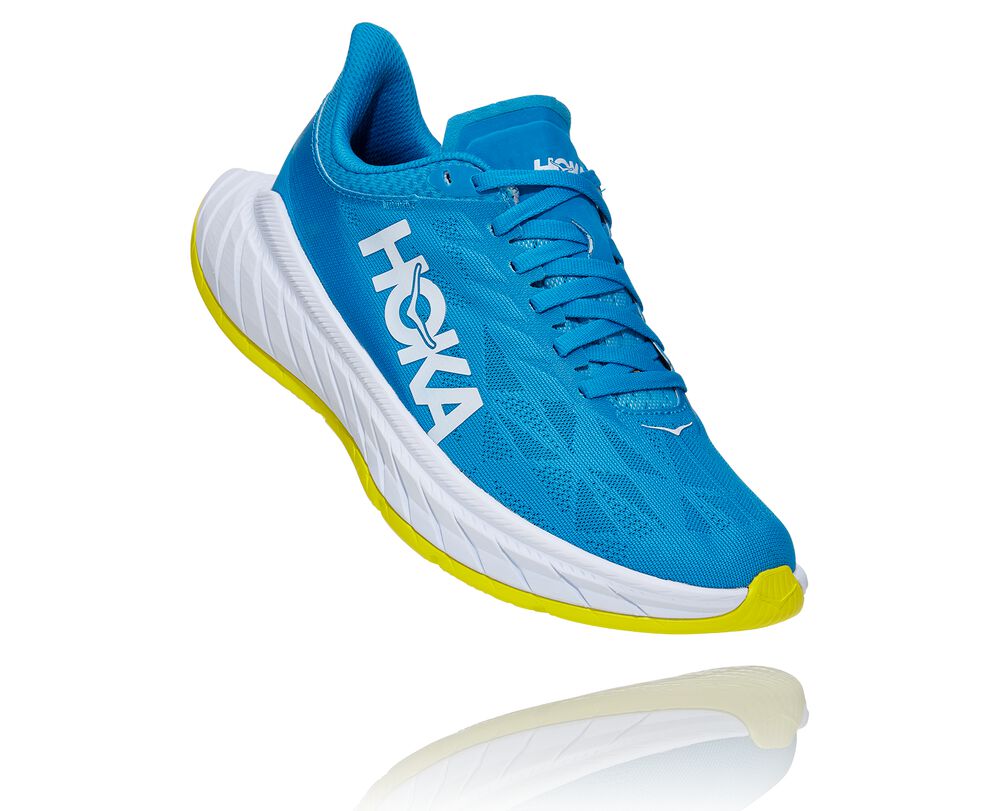 Hoka One One Carbon X 2 Löparskor Dam Blå/Gula - SE-9651487
